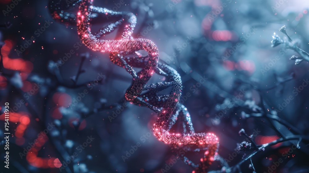 DNA gene background science helix cell genetic medical biotechnology biology bio. Technology gene DNA abstract molecule medicine metal 3D background research digital futuristic human concept health