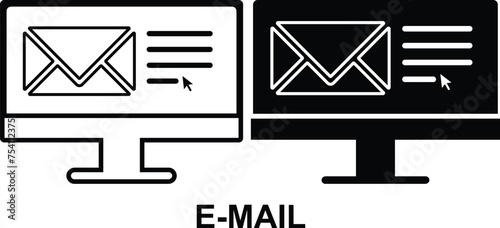 Email B/W icon set. Editable Set of Delivery and Logistics web icons in line & fill style. High quality business icon set of Logistics