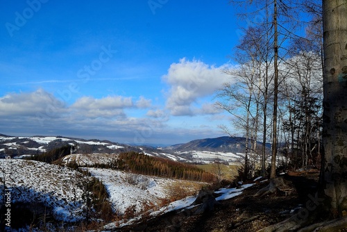 Winter landscape of the Beskydy Mountains, Moravia, Czech Republic