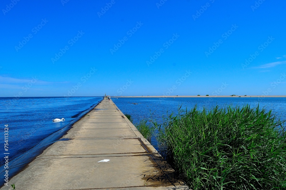 Pier in the Wisla estuary, Poland, Baltic Sea