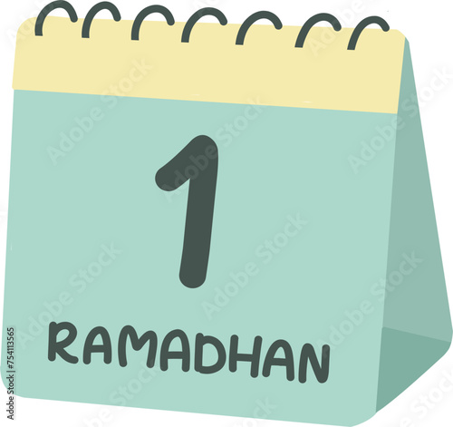 1 Ramadan calendar ilustration element for ramadan kareem