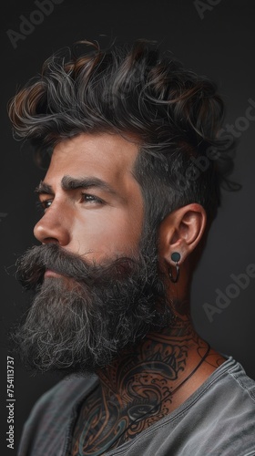 Man With Long Beard and Mohawk