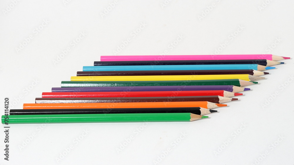 color pencils isolated on white background color pencils isolated on white background