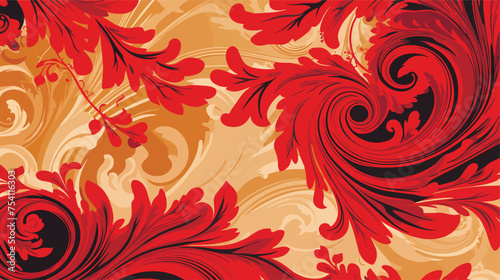 Abstract beautiful colored vector damask patterns. Seamless damask pattern background.