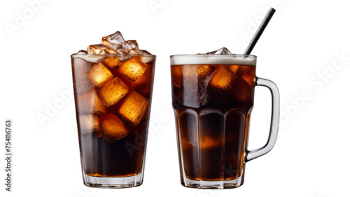 cold brew on isolated on transparent png background. Generative ai