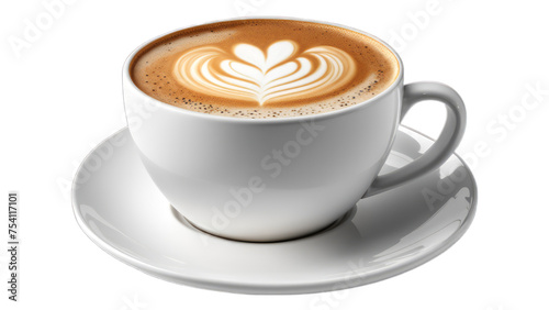 hot latte on isolated on transparent png background. Generative ai