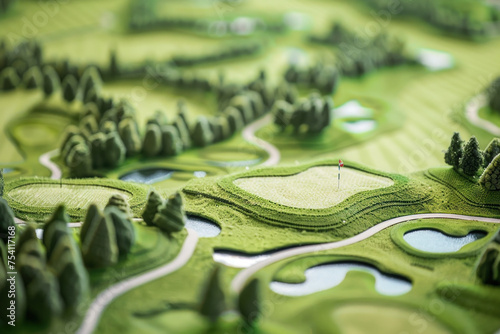 Miniature golf course made from fabric material.
