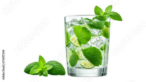 mojito on isolated on transparent png background. Generative ai
