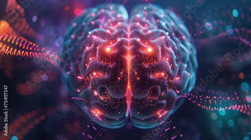 futuristic digital x-ray of a brain in doctor hand, Ai, Technology, Human Brain, Doctors