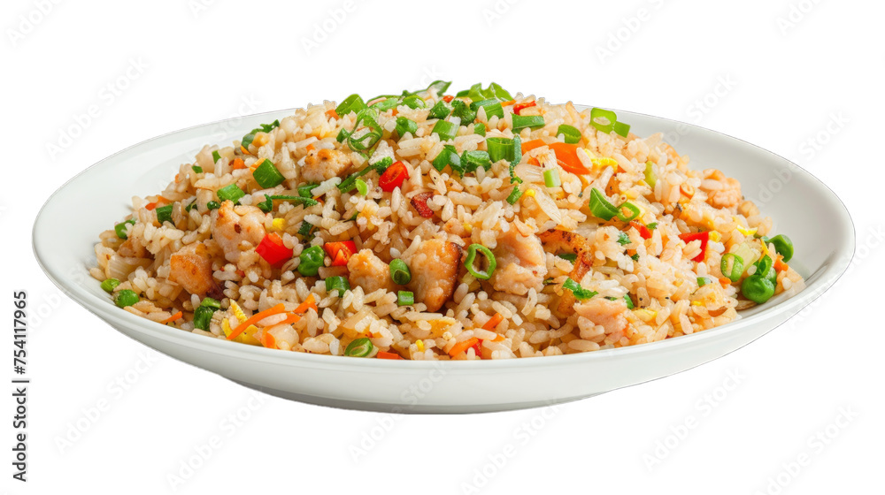 Fried Rice on isolated on transparent png background. Generative ai Fried Rice on isolated on transparent png background. Generative ai