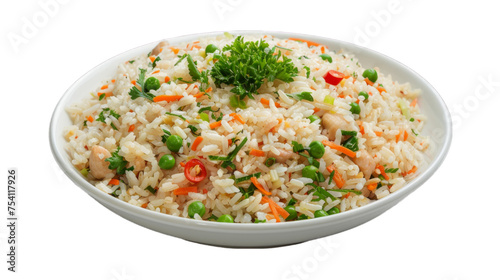 Fried Rice on isolated on transparent png background. Generative ai