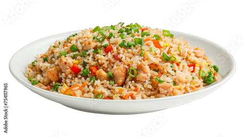 Fried Rice on isolated on transparent png background. Generative ai
