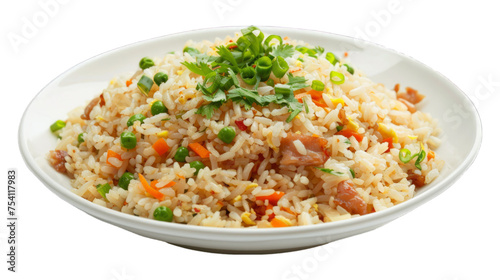 Fried Rice on isolated on transparent png background. Generative ai