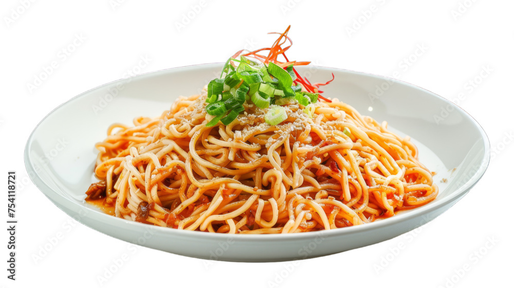 Cold noodles on isolated on transparent png background. Generative ai Cold noodles on isolated on transparent png background. Generative ai