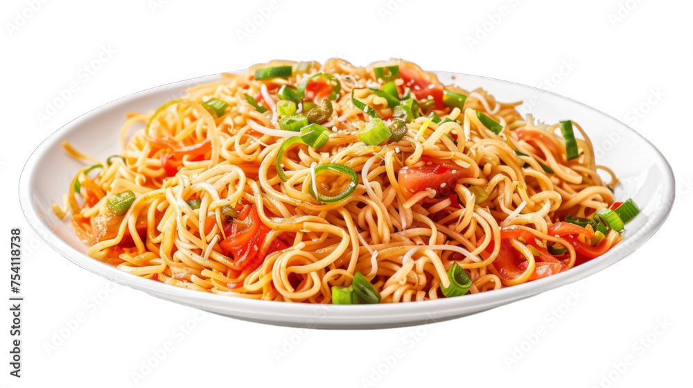 Cold noodles on isolated on transparent png background. Generative ai Cold noodles on isolated on transparent png background. Generative ai
