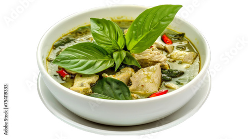 Green Curry on isolated on transparent png background. Generative ai