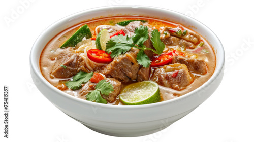 Northern Thai Pork Curry on isolated on transparent png background. Generative ai