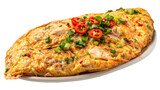 Thai-style Oyster Omelette on isolated on transparent png background. Generative ai
