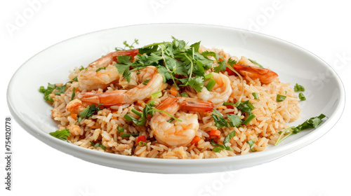 Shrimp Paste Fried Rice on isolated on transparent png background. Generative ai