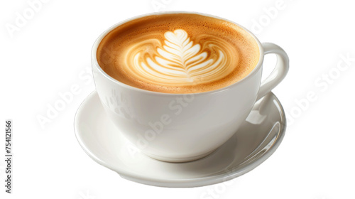 Latte on isolated on transparent png background. Generative ai