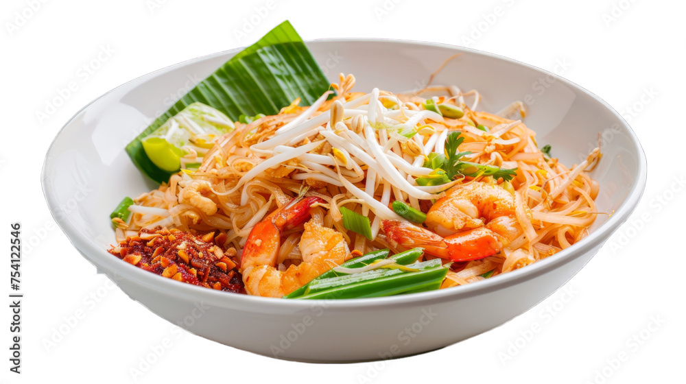 Pad Thai on isolated on transparent png background. Generative ai Pad Thai on isolated on transparent png background. Generative ai