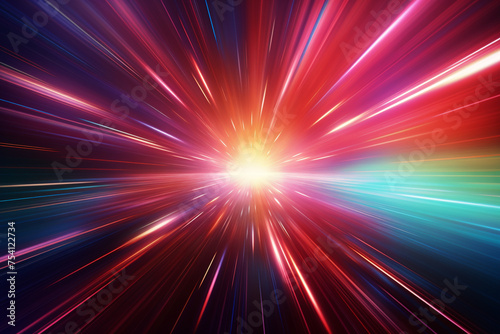 Light speed  hyperspace  space warp background  colorful streaks of light gathering towards the event horizon
