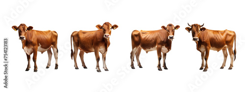 group of cows isolated