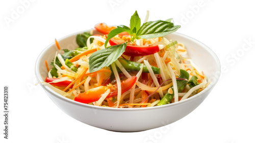 Papaya Salad , Som Tum on isolated on transparent png background. Generative ai