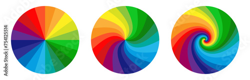 Background with rainbow colored spirals	