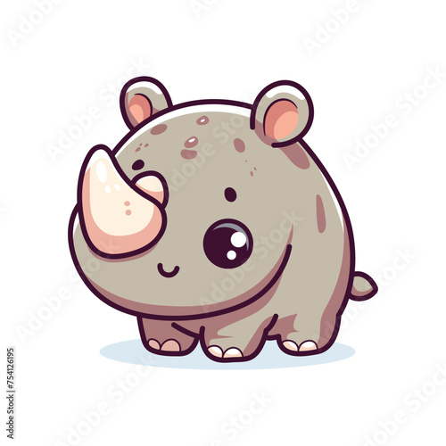 cute rhino vector design illustration