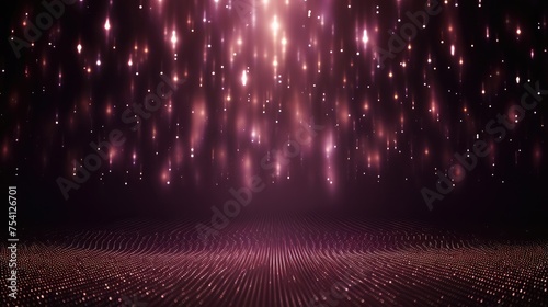 Pink Glowing Particles on Dark Background