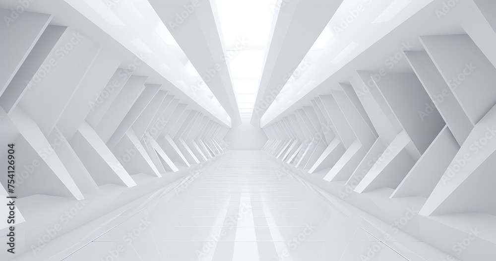 Futuristic White Architecture Interior Corridor Futuristic White Architecture Interior Corridor
