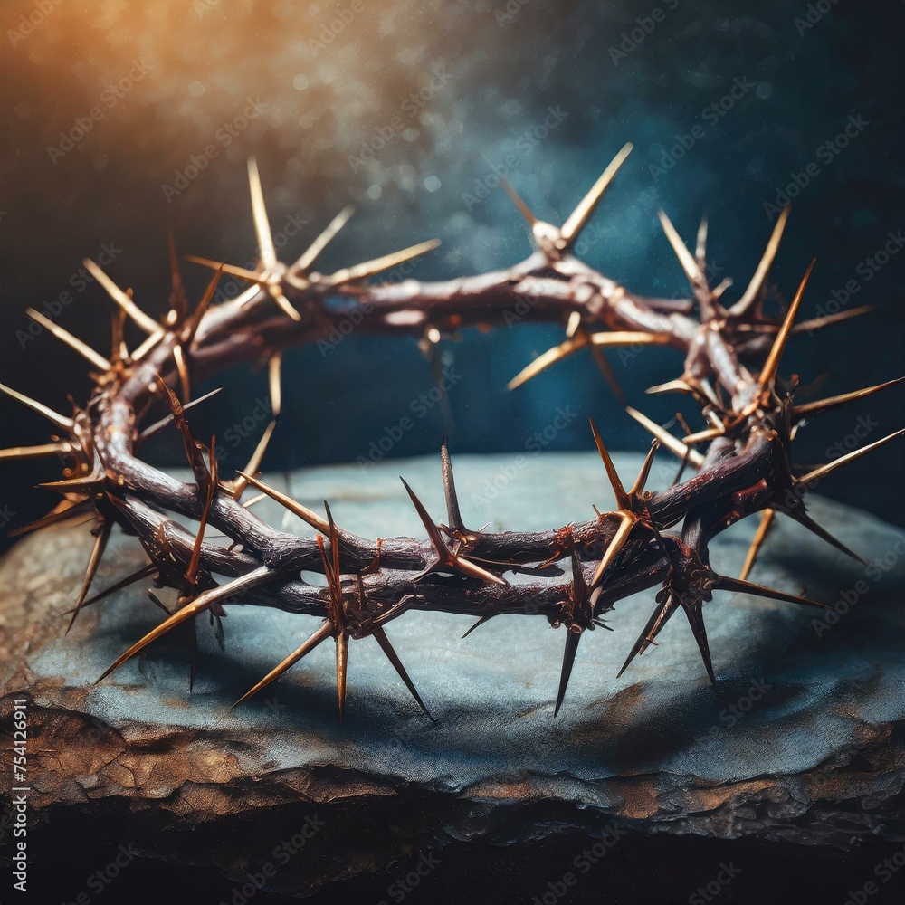 Crown of Sorrow: Illustrative Photograph Capturing the Symbolism of Thorns Crown of Sorrow: Illustrative Photograph Capturing the Symbolism of Thorns