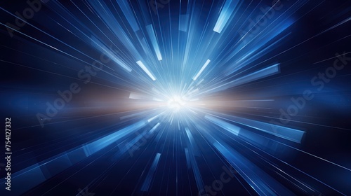 Hyperspace Travel Effect with Light Streaks