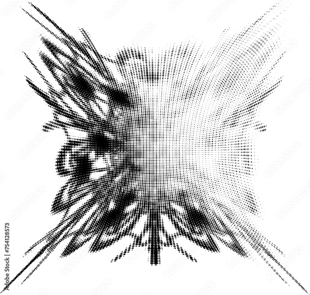 Obraz premium Polka dot mandala with elements of elf or butterfly wings. Lightening the upper right sector for copying text. For logos, emblems. Vector.