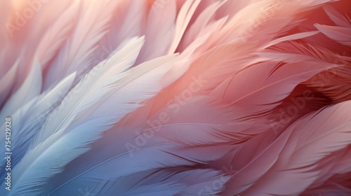 A feather, detailed texture, soft colors, delicate