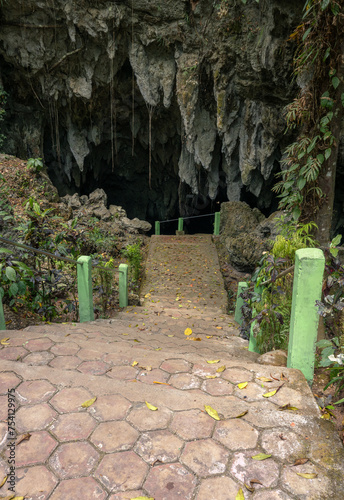 Touristic spot Goa Hawang cave entrance in Tual, Kei islands,  Maluku District photo