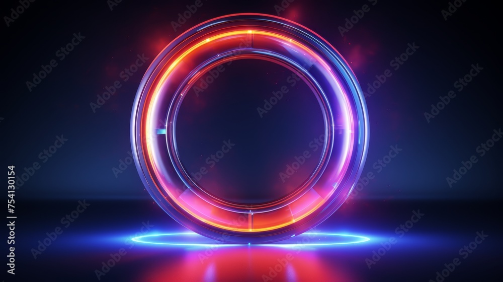 Glowing neon circles, futuristic, clean design Glowing neon circles, futuristic, clean design