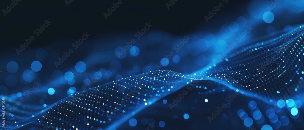 Abstract Glowing Blue Particles Wave Background Abstract Glowing Blue Particles Wave Background