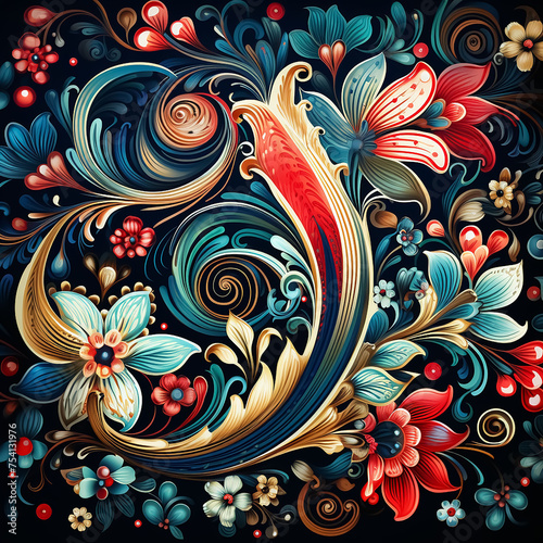 abstract floral background with flowers