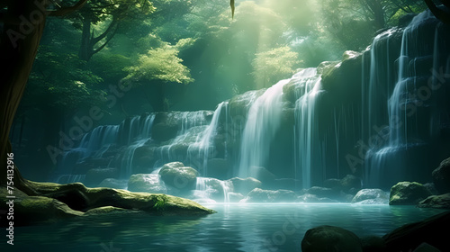 Beautiful waterfall in the forest