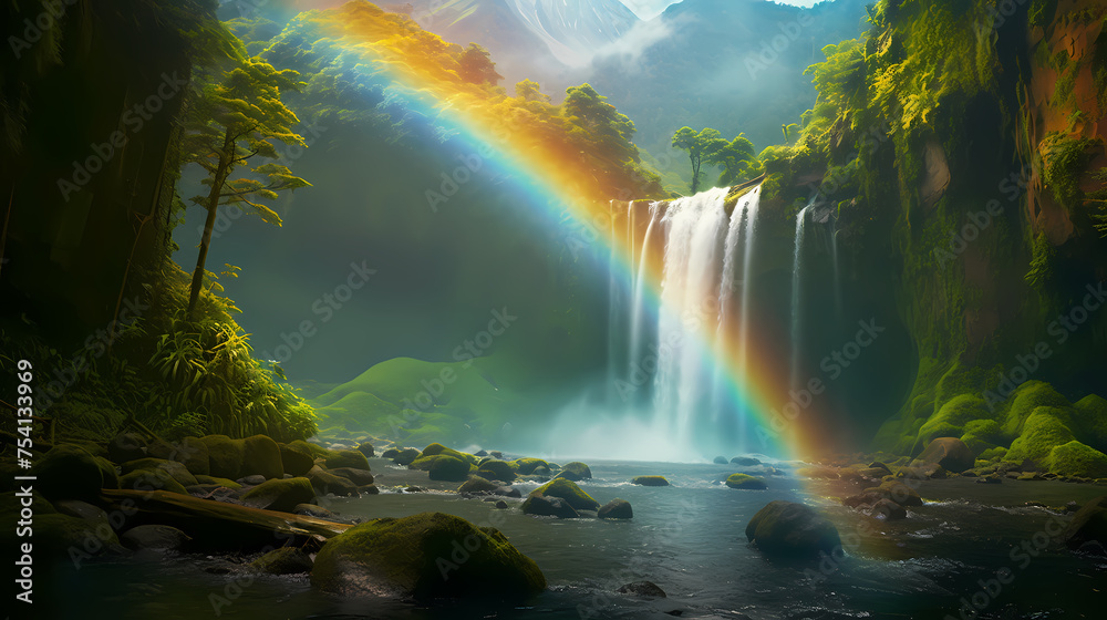 Beautiful waterfall in the forest Beautiful waterfall in the forest