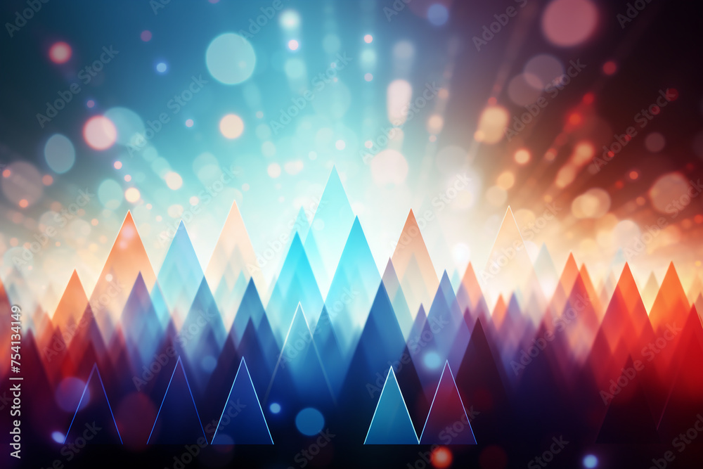 Upward triangles colorful abstract background. For something growing, increasing, or rising - obrazy, fototapety, plakaty 