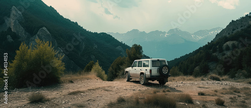 Off-Road SUV on a Mountain Trail Adventure photo