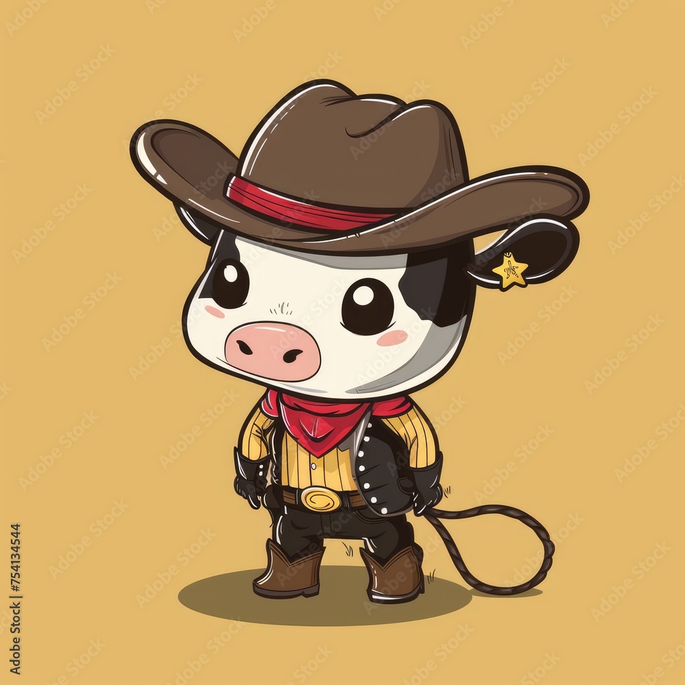 cow cowboy cartoon