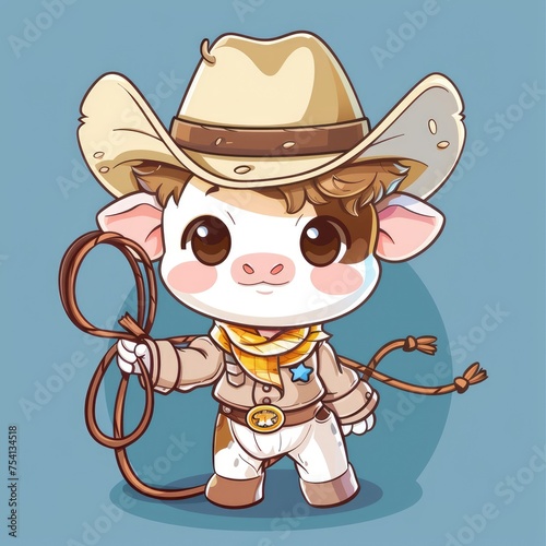 cow cowboy cartoon