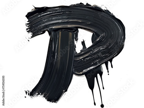 Black Painted Alphabet On Canvas. Brush strokes of Acrylic paint create artistic letters. Perfect for showcasing the art of basic rudiments