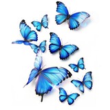 Blue Butterflies in Flight. Festive Summer Celebration of Nature's Beauty Isolated on White