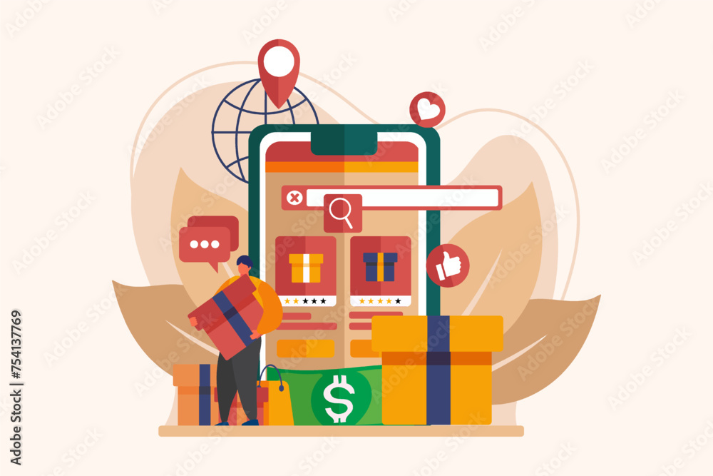E Commerce Flat Illustration Design E Commerce Flat Illustration Design