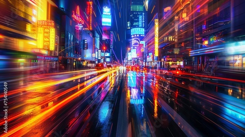 Neon-lit cityscapes pulse with energy © Sataporn